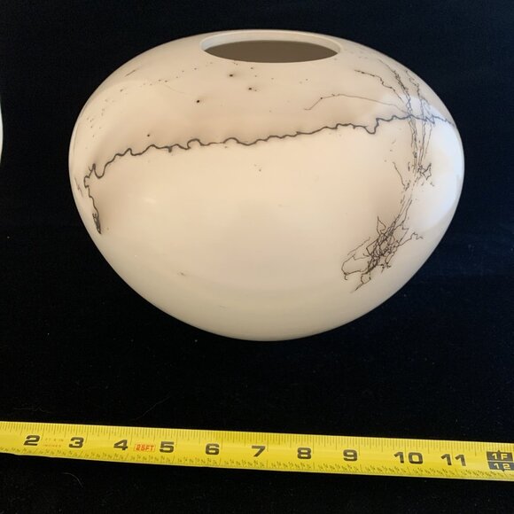 1995 Michael Morier Pueblo Horse Hair Pottery Vase 7.25" Native American Vintage - Picture 10 of 10